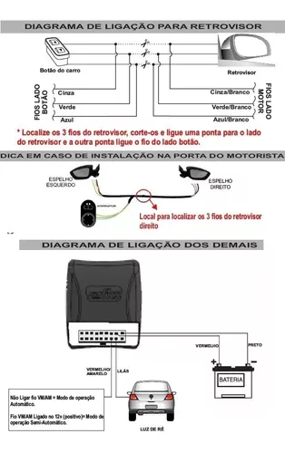 Central Tilt Down - abaixa o retrovisor direito para estacionar