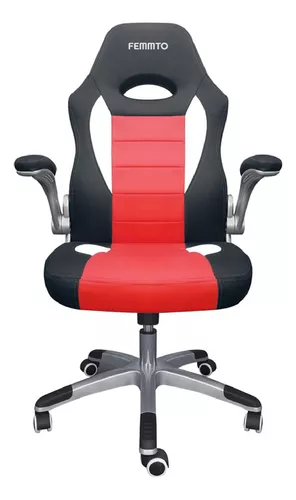 Femmto Silla escritorio oficina postural PC computadora ergonómica negra  con tapizado de cuero sintético