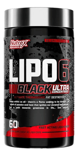 Lipo 6 Black Ultra Concentrate Fat Destroyer X 60 Caps.