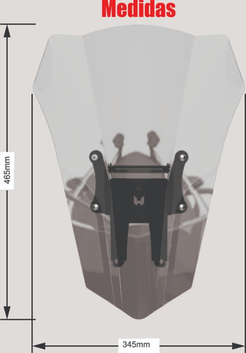 Imagem 3 de 10 de Motobolha Yamaha Lander (19-20) 465mm Altura Com Suporte Gps