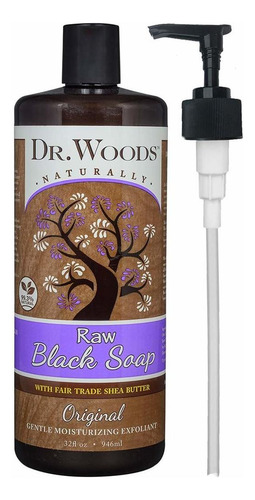 Dr. Woods Jabón Corporal Líquido Negro Crudo Con Manteca De