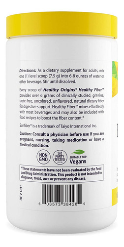 Suplemento Healthy Origins Fiber All Natural 225 Ml