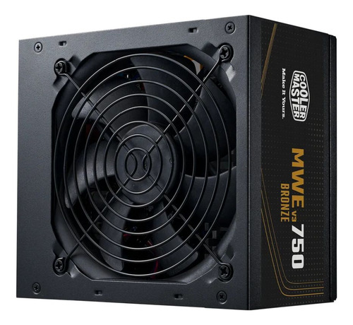 Fuente Cooler Master Mwe V3 750w 80 Plus Bronze Color Negro