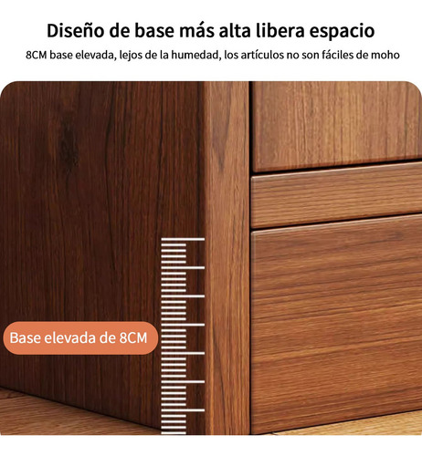 Credenza Bufetera Madera Color Nuez Estilo Retro Organizador Marrón