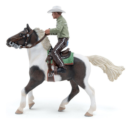 Figura Pintada A Mano Cowboy Y Su Caballo Coleccionable