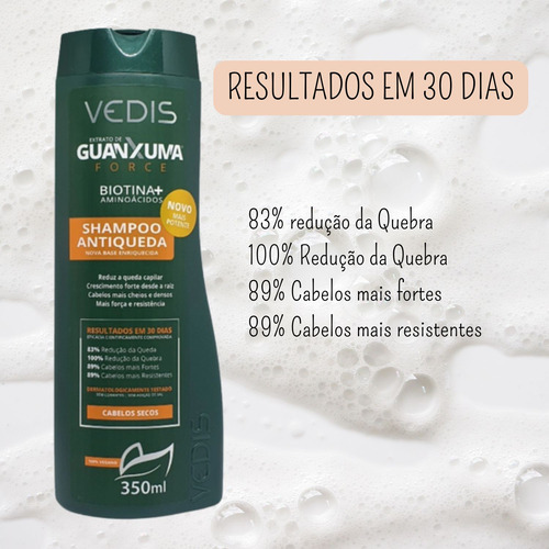 Shampoo Antiqueda Cabelos Secos 350ml Guanxuma - Vedis
