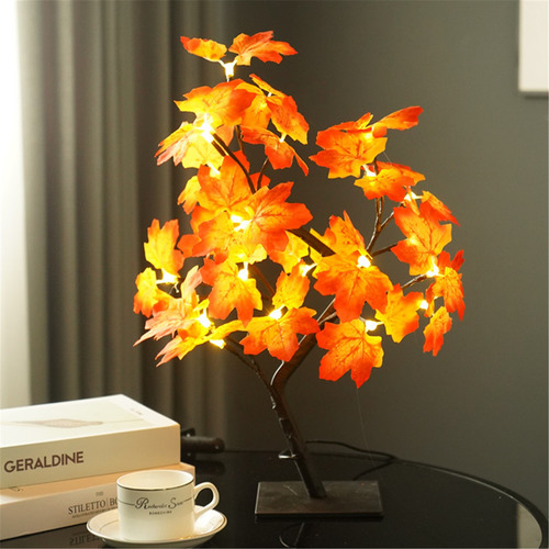 Lámpara Led De Imitación De Árbol De Arce, Adorno De Mesa, C