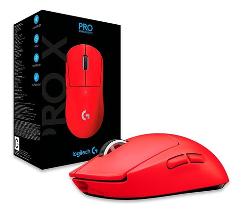 Mouse Gamer Inalámbrico Logitech Pro X Superlight (rojo)
