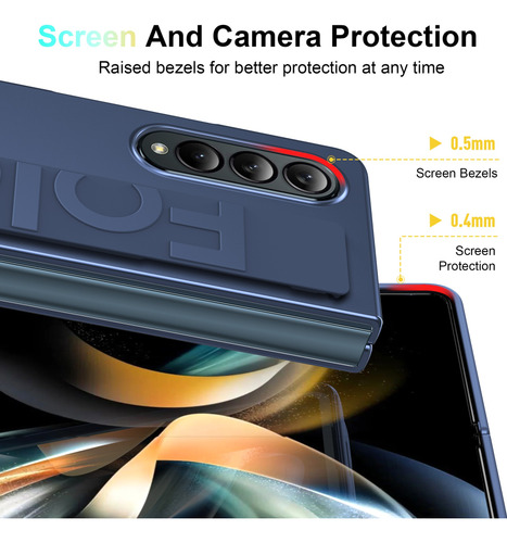 Funda Uso Rudo Para Samsung Z Fold Con Pulsera, Case Para Samsung De Silicona Con Protección De Cámara, Carcasa Para Samsung Z Fold