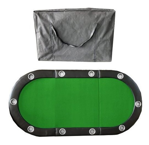Green Texas Hold`em 84  10 Player Folding Poker Table Top W/