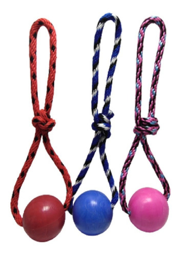 Juguete Para Perro Pelota Maciza Grande Con Cuerda.