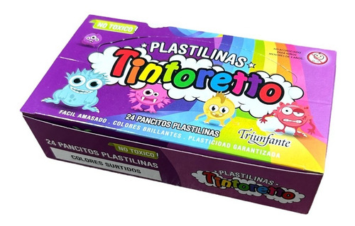 Imagen 3 de 7 de Plastilina Tintoreto X 24 Pancitos Bloques Colores Surtidos