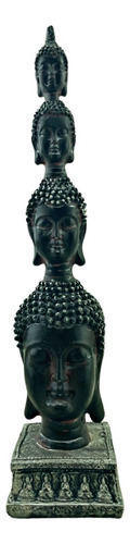 Figura Decorativa Mediana Totem Budas 27cm Meditar Zen Zn Ct