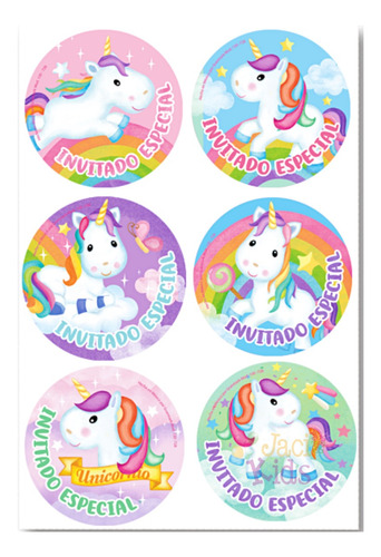 Unicornio Bebé Distintivos Stickers Artículo Fiesta - Unb0m1