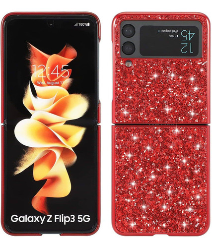 Funda Con Purpurina De Cristal Para Samsung Galaxy Z Flip 3