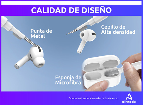 Kit De Limpieza Auriculares Multifuncional Pc Teclado Cel Alitrade