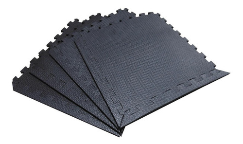 Imagen 1 de 8 de Piso Gimnasio Color Negro Eva Fomi Espesor 12 Mm Cubre 5 Mt2