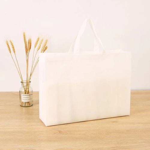 Bolsas Ecológicas Reutilizables 50 X 40 X 12 Cm (50 Piezas) Color Blanco Mayoreo Para Supermercado, Aguinaldo, Compras, Regalo Sin Publicidad Global Imports