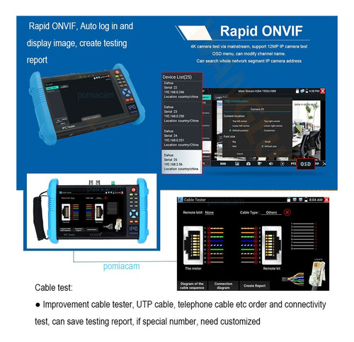 Ipc-9800 7 Polegadas Ips Touch Screen Monitor Cctv Tester