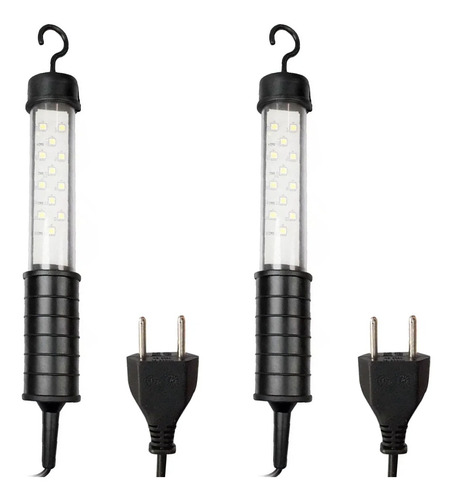 2pcs Cordão De Luz Pendente Led Bivolt 30 Leds Oficina