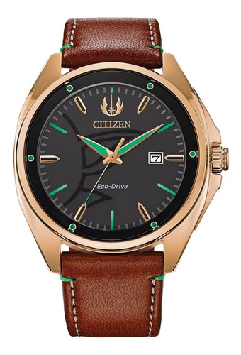 Citizen Star Wars Yoda Watch Aw1513-05w ........... Dcmstore Color de la correa Café Color del bisel Oro Color del fondo Negro