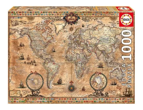 Cuadro Mapa Mundi Deco Moderno Vintage Batula L