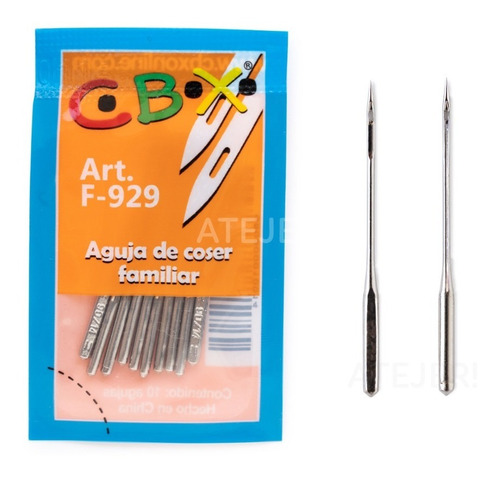 Imagen 9 de 10 de Agujas Maquina Familiar Recta Cbx Punta Común X Paquete
