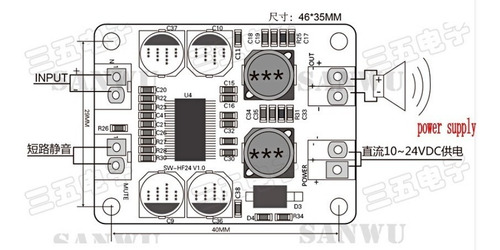 Paquete 7 Amplificador Clase D Mono 60w Tpa3118 Btl Arduino