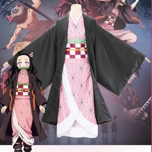 Kamado Nezuko Fantasia Cos Anime Adulto Infantil Conjunto