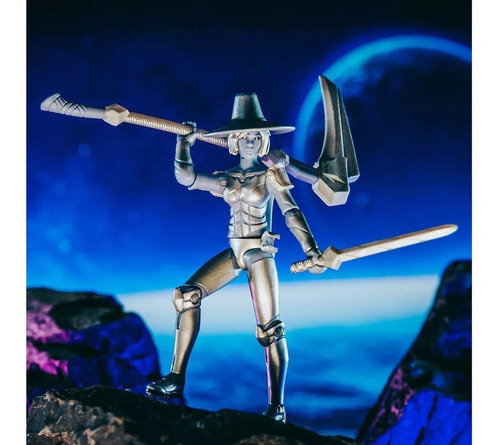 Roblox Boneco Articulado Aven Guerreira Prateada 10cm Sunny