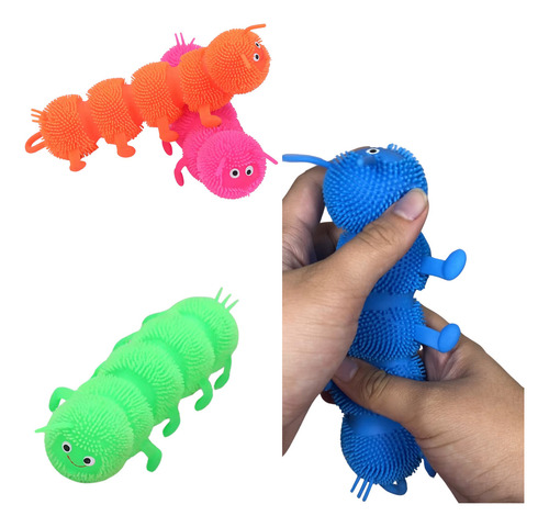 Squish Centopeia C/ Luz Anti Estresse Cor Roxo