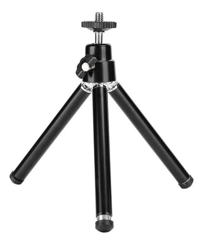 Imagem 1 de 6 de Mini Tripé De Mesa Para Câmeras Compactas E Webcam - Preto