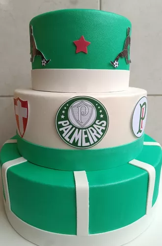 Topo De Bolo Topper Festa Aniversario Palmeiras 4u Festcolor Cor Verde