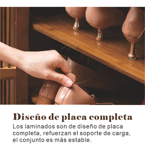 Multifuncional Zapatero Madera Modernos 3 Puertas 100cm Marrón