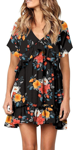 Vestido De Playa Para Mujer Con Estampado Colorido Hawaiano