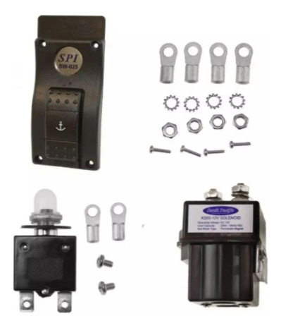 Guincho Elétrico Para Âncora 12v 1500w Com Base Em Aço Inox