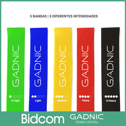 Kit De 5 Bandas Elasticas Isometricas Pro Gadnic Fitness