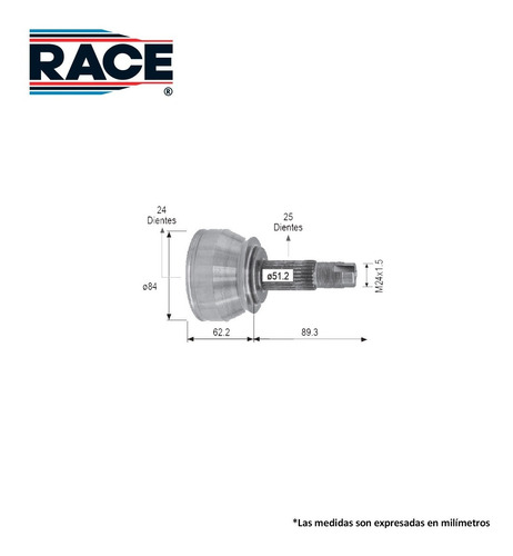 Junta Homocinetica Ram 700 2016-2019 24x25 Estrias T/man