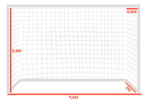 Par Redes Para Arco Fútbol 11, Nylon 6mm Gismar - Queoferta Blanco