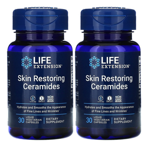 Kit 2x Skin Restoring Ceramides 30 Cápsulas Life Extension
