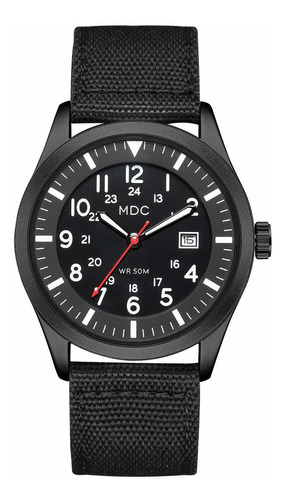 Reloj De Pulsera Analgico Militar Negro Para Hombre, Reloj D