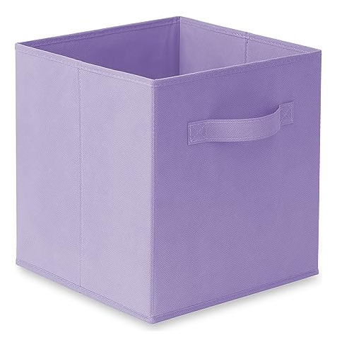 Juego De 6 Cubos De Almacenamiento Plegables De Tela Lavanda