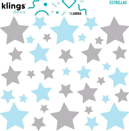 Imagen 1 de 2 de Vinilos Decorativos Estrellas Trama Nordicas