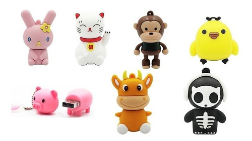 Memoria Usb Flash 16gb Piggy,monkey,vaquita Itelsistem Gr