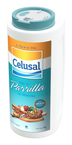 Sal Celusal Entrefina  Parrilla Salero  1kg  Pack 4 Unidades