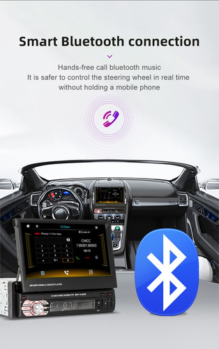 New Radio Estéreo De Coche 1din 7 Bluetooth Auto Retráctil