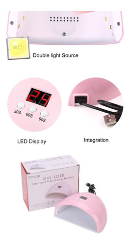Imagen 7 de 8 de Lampara Uv Manicure Secador Uñas Esmalte 52w 18 Cabina Led