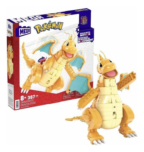 Mega Pokemon Dragoran Dragonite 387 Pzas Movimiento