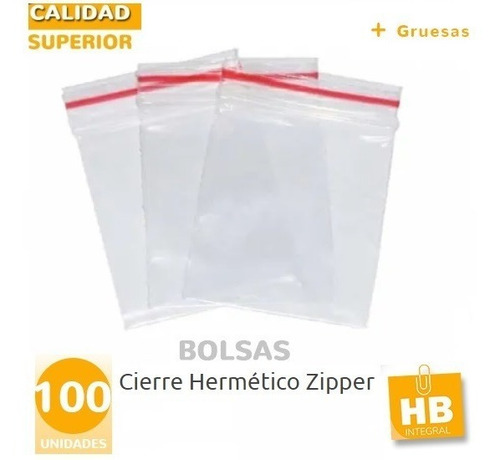 Imagen 3 de 8 de Bolsas Con Cierre Hermético Zipper 17x25 Cm Pack X 100 U