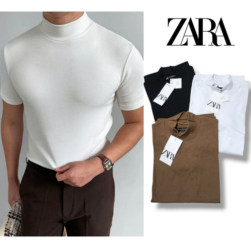 Polera Cuello Alto De Hombre  Zara 